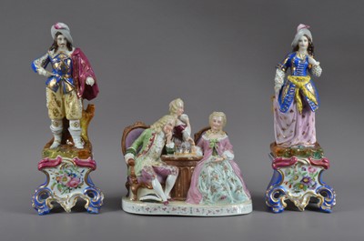 Lot 235 - A continental porcelain figural group