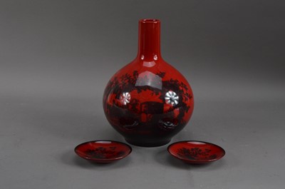 Lot 242 - Three items of Royal Doulton Flambe ceramics