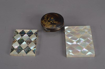 Lot 254 - Two mother of pearl calling card cases