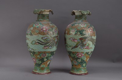Lot 275 - A pair of damaged Far Eastern ceramic vases