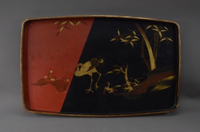 Lot 278 - A 20th century Japanese lacquer tray