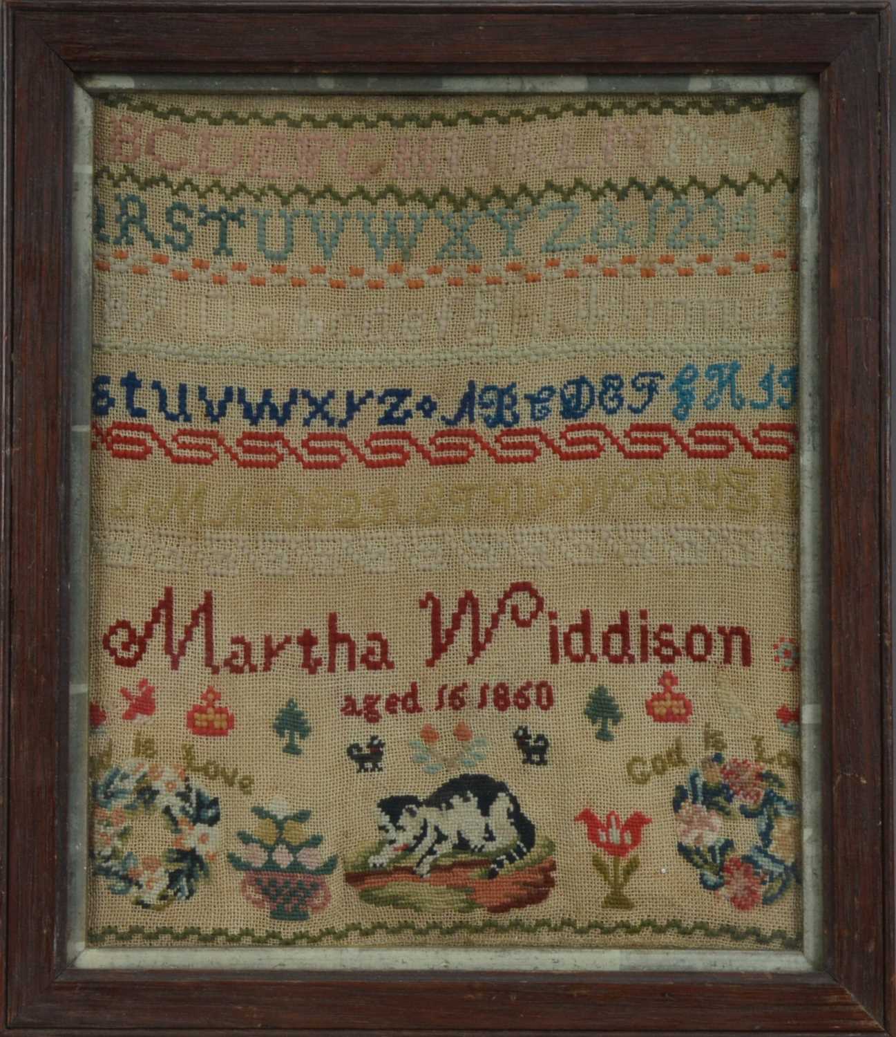 Lot 296 - A 19th century framed sampler