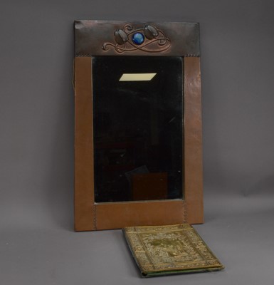 Lot 313 - An arts and crafts copper framed mirror