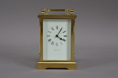 Lot 314 - A 20th century brass carriage clock