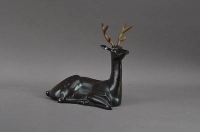 Lot 326 - A cast bronze sculpture of a deer