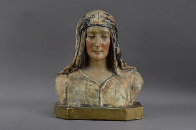 Lot 328 - A plaster cast bust of a lady