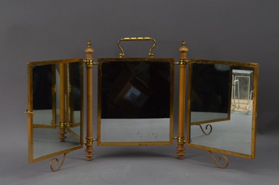 Lot 368 - An early 20th century triptych dressing table mirror