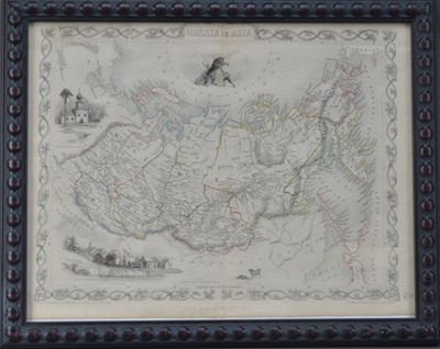 Lot 370 - A framed map of Russia in Asia