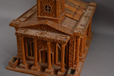 Lot 395 - A 20th century matchstick model of a church