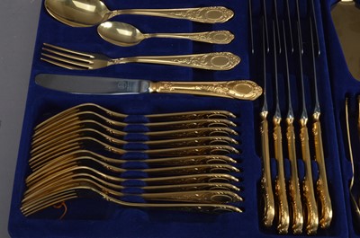 Lot 400 - A 23/24 Karat Hartvergoldet cutlery set by Solingen