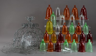 Lot 408 - A decorative glass and metal chandelier