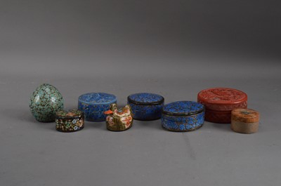 Lot 416 - A small collection of painted papier mache trinket boxes