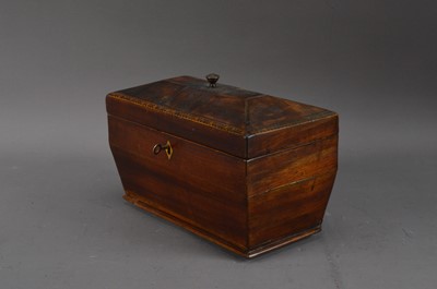 Lot 430 - A 19th century Mahogany featherbanded tea caddy