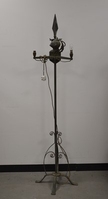 Lot 442 - A 20th century cast metal floor light