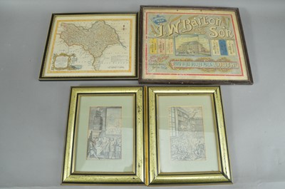 Lot 492 - A framed map of Yorkshire