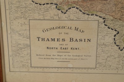 Lot 587 - A framed Geological Map of the Thames Basin and North East Kent