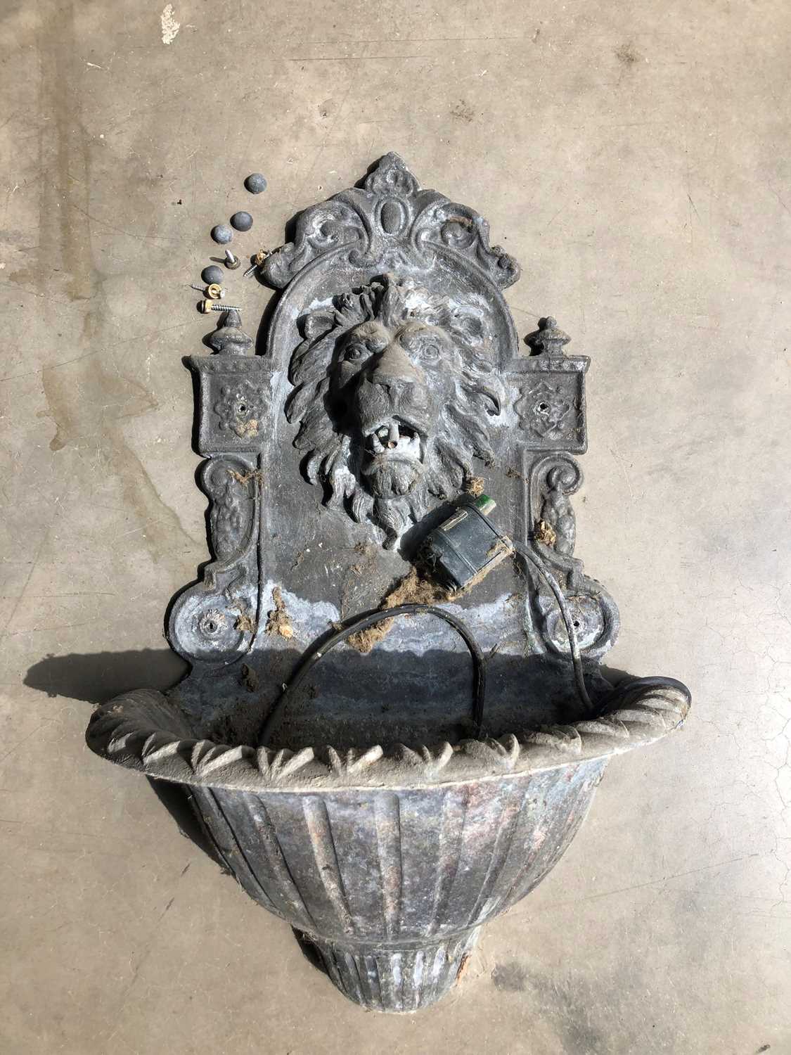 Lot 599 - A c. 1980's weathered lead water fountain
