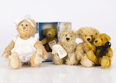 Lot 13 - Five artist teddy bears