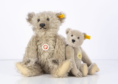 Lot 46 - Two Steiff yellow tag grey teddy bears