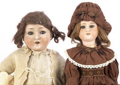 Lot 121 - Two German bisque headed child dolls