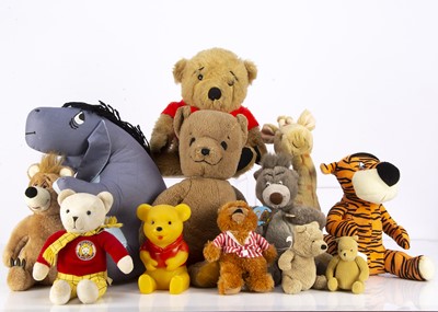 Lot 182 - A collection of popular children's characters and teddy bears