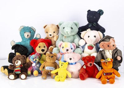 Lot 190 - An interesting selection of multi coloured teddy bears