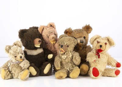 Lot 226 - Six German Zotty type teddy bears