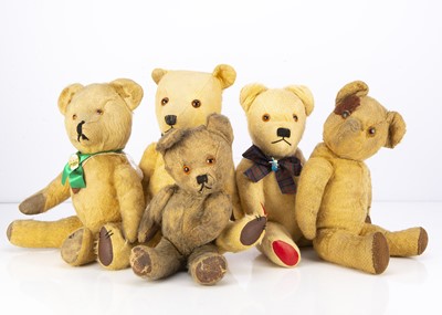 Lot 231 - Five post-war British teddy bears