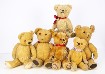 Lot 244 - Six post-war British teddy bears