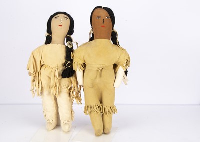 Lot 272 - Two rare special order large size Native American Indian dolls 1961