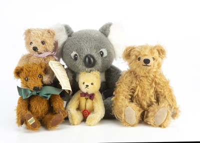 Lot 313 - Four small manufactured teddy bears