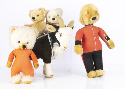 Lot 361 - Five Merrythought teddy bears/ soft toy