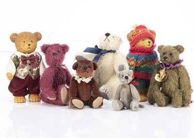 Lot 383 - Five small artist teddy bears