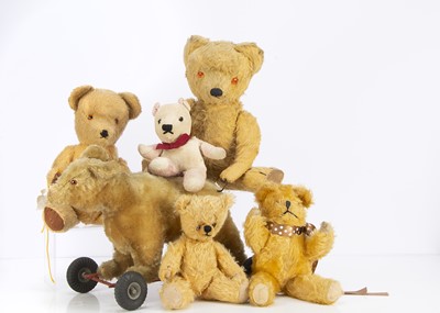 Lot 402 - A Lines Bros bear on wheels 1950s