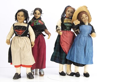 Lot 409 - Four European felt dolls