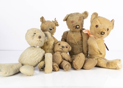 Lot 440 - Five teddy bears for restoration