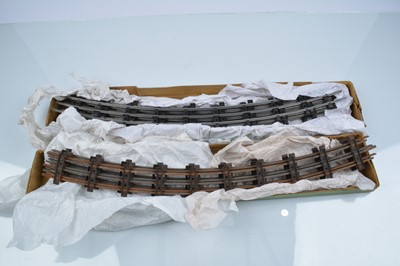Lot 41 - Two Boxes of Hornby 0 Gauge 3-rail Solid Steel Curved Rails (2 boxes)