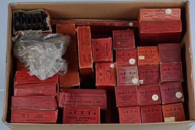 Lot 45 - A Large Quantity of Hornby 0 Gauge 2-rail (clockwork) Track and Track fittings (qty in 3 boxes)
