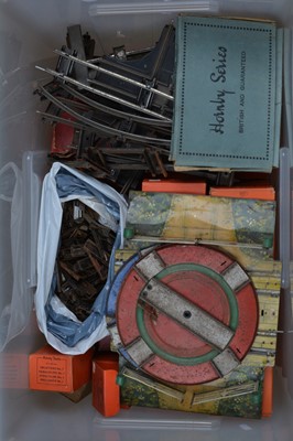 Lot 45 - A Large Quantity of Hornby 0 Gauge 2-rail (clockwork) Track and Track fittings (qty in 3 boxes)