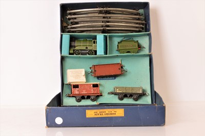 Lot 51 - An assortment of Hornby 0 Gauge electric and clockwork Trains and Components (5 boxes)