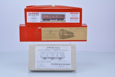 Lot 137 - Finescale 0 Gauge MR and L&YR Coach kits by various makers