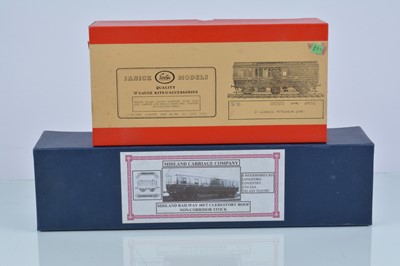 Lot 166 - Finescale 0 Gauge Midland Railway Coach kits by Midland Carriage and Janick's