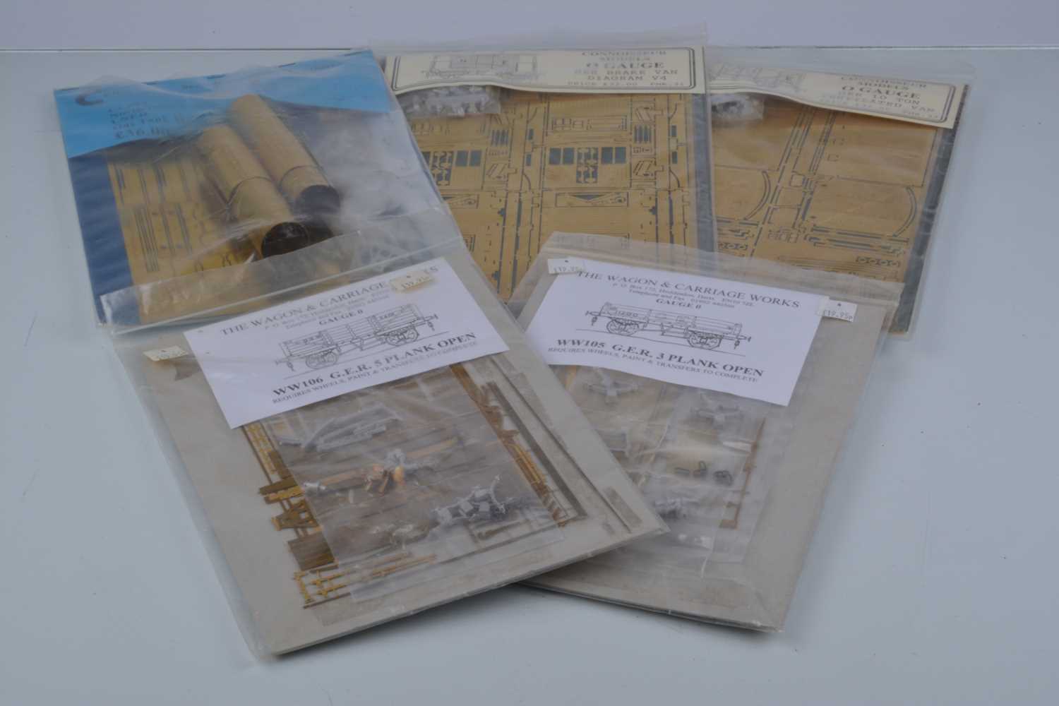 Lot 181 - Unmade 'Flat-packed' Finescale 0 Gauge pre-LNER Freight Stock Kits by various makers