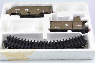 Lot 200 - Timpo 0 Gauge Modern Army Train Set and Wild West Locomotives and Rolling Stock mainly for spares (15)