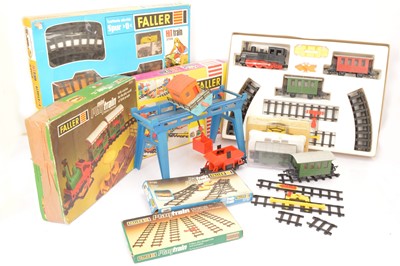 Lot 201 - Faller 0 Gauge boxed Hit and Play Train Sets and Accessories (10)