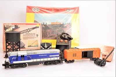 Lot 215 - Lionel 0 Gauge Locomotive Rolling Stock Accessories and Controllers and Con Cor shed and Ahearn Kit