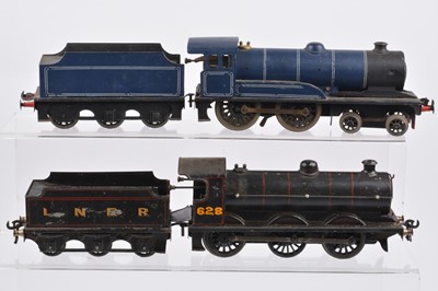 Lot 240 - Two repainted Bassett-Lowke 0 gauge clockwork Locomotives and Tenders (4)