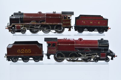 Lot 241 - Two repainted/retouched Bassett-Lowke 0 gauge electric 'Royal Scot' Locomotives and Tenders (4)