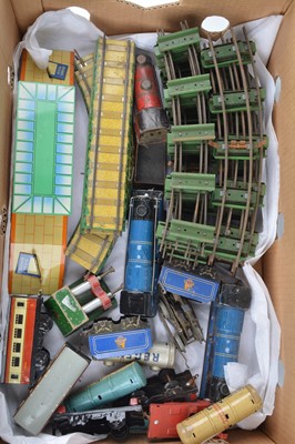 Lot 245 - Chad Valley 0 Gauge clockwork Trains (qty)