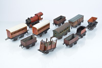 Lot 251 - Bub 0 Gauge clockwork Loco and Stock (11)